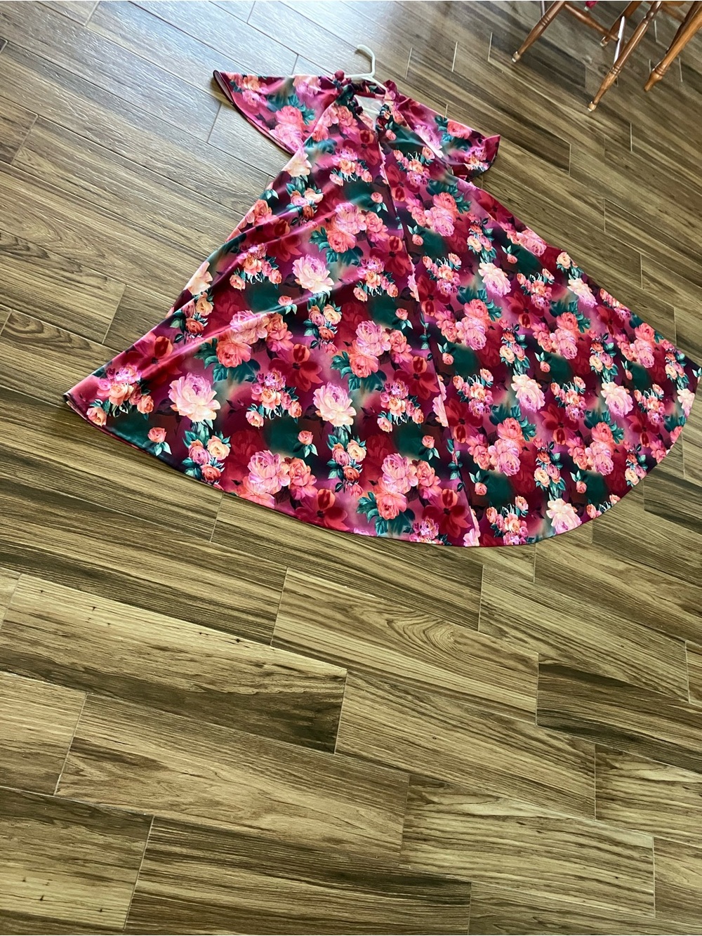 Floral Pink Circle Flowy Robe